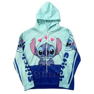 Disney Lilo & Stitch Hoodie Sweatshirt Blue Graphic Print Cute Cartoon
Large NEW